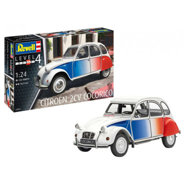 KIT PARA MONTAR REVELL CITROËN 2CV COCORICO 1/24 122 PEÇAS REV 07653